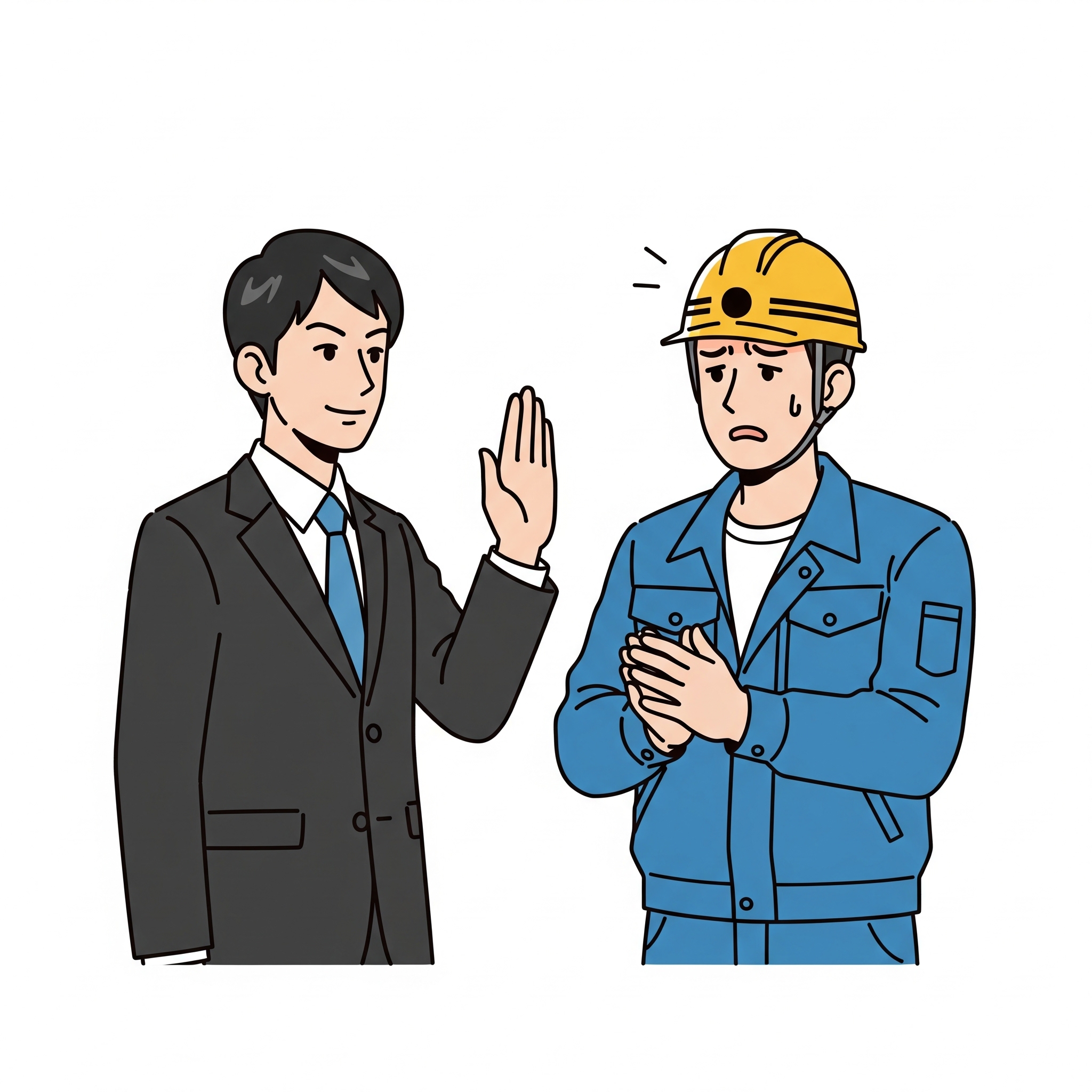 困っている建設現場の人